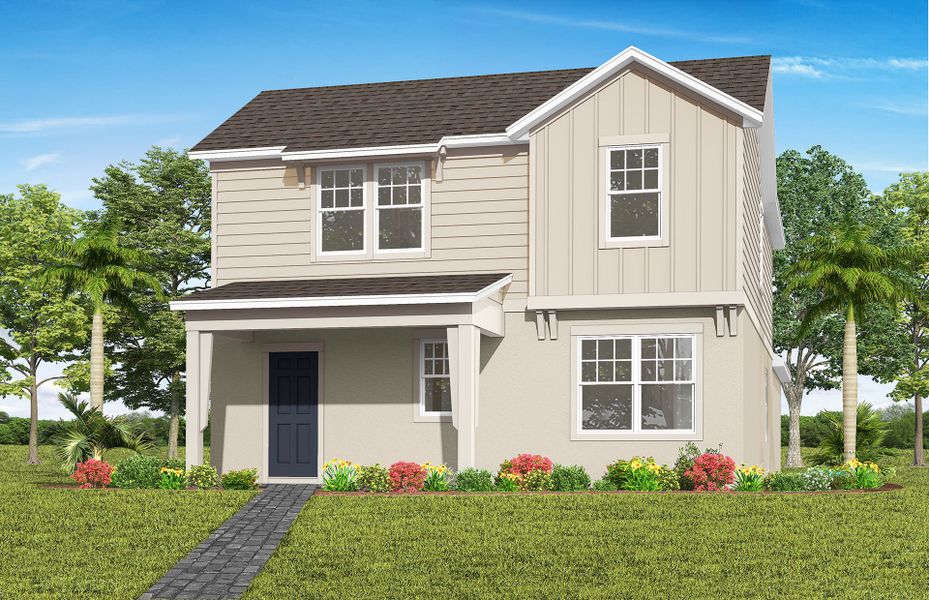 Representative exterior photo of a completed home built from the Mabel II by Pulte Homes in Lakehaven Estates, Clermont, FL (Image 12).