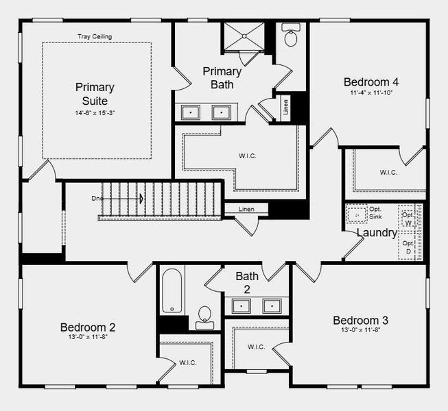 2D floor plan layout of this home in Stratford Hills, Ball Ground, GA (Image 3).