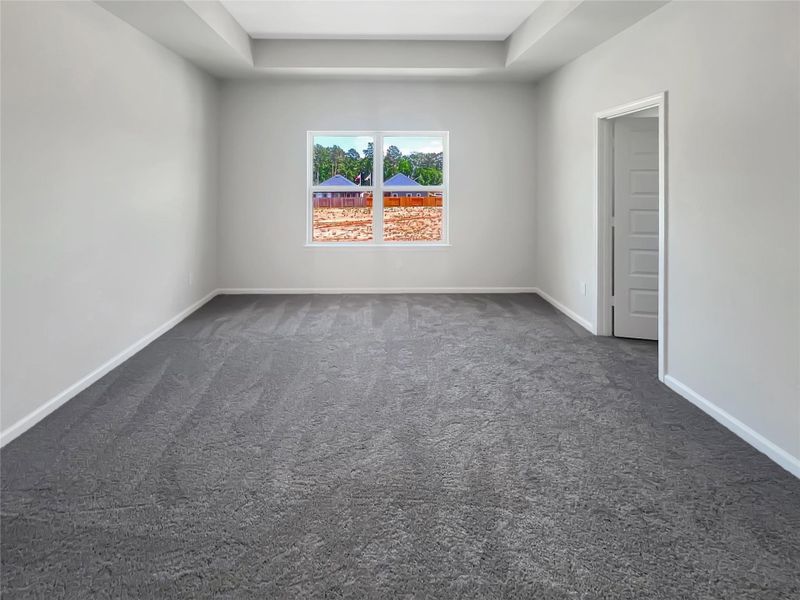 The Oriole II- Primary Bedroom. Home under construction, photo used for illustrative purposes only, colors and options will vary.