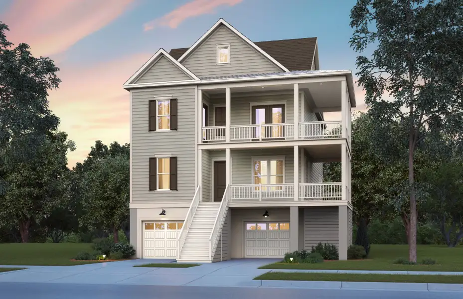 Representative exterior photo of a completed home built from the Violet - Drive Under by Pulte Homes in Heartwood, Richmond Hill, GA (Image 4).