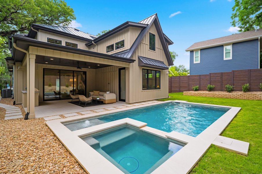 Exterior details and patio area of a home in , Austin (Image 22). Exterior details and patio area of a home in , Austin (Image 22).