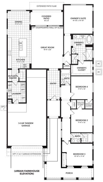 2D floor plan layout for the Residence Five by Blandford Homes in Earnhardt Ranch, Chandler, AZ (Image 3).