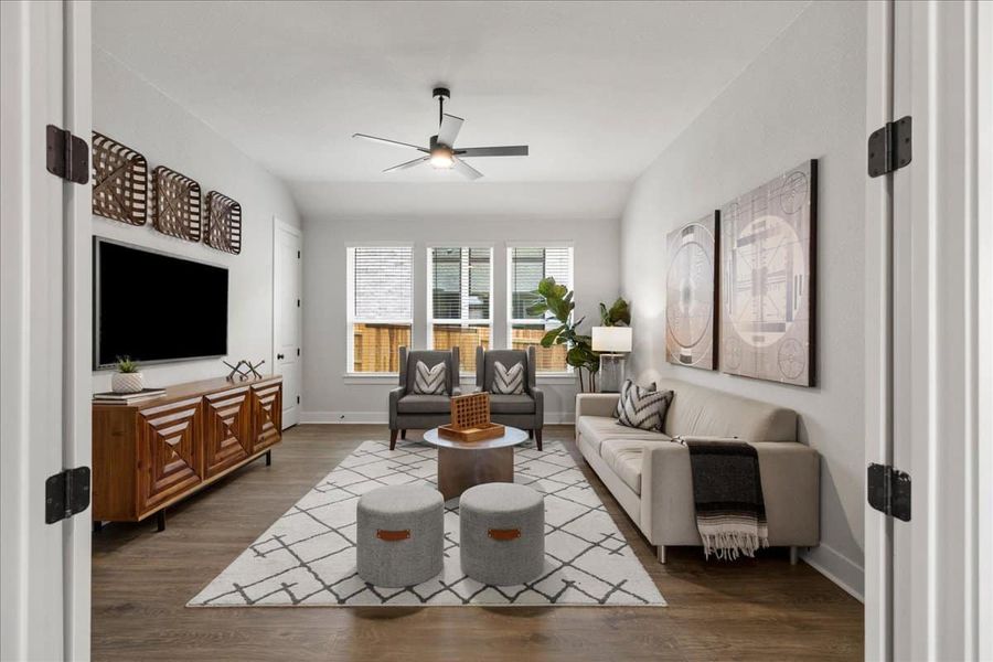 Furnished interior view inside a new home in 6 Creeks, Kyle (Image 21). Furnished interior view inside a new home in 6 Creeks, Kyle (Image 21).