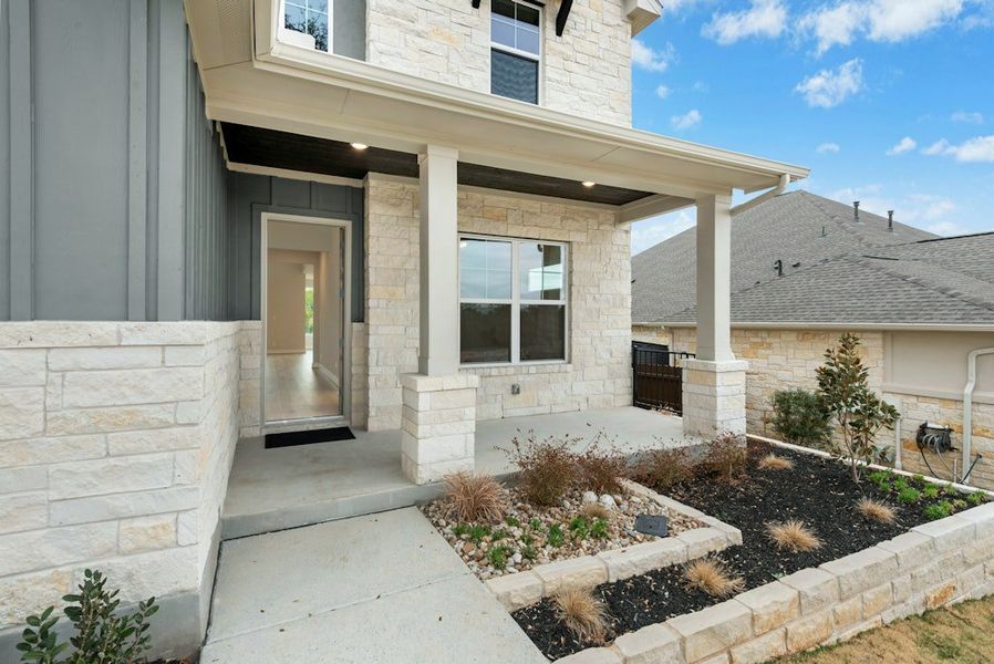 Exterior details and patio area of a home in Riverstone, Georgetown (Image 3).