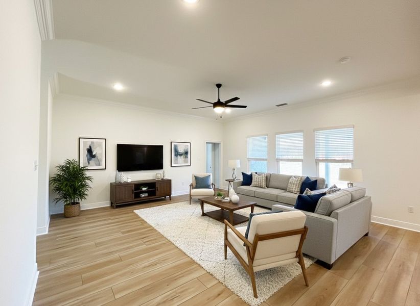 Front exterior of a new home in Houston Place, Crestview, FL, highlighting curb appeal (Image 16).