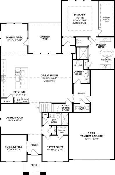 2D floor plan layout for the Mykonos by K. Hovnanian® Homes in Elevon, Lavon, TX (Image 3).