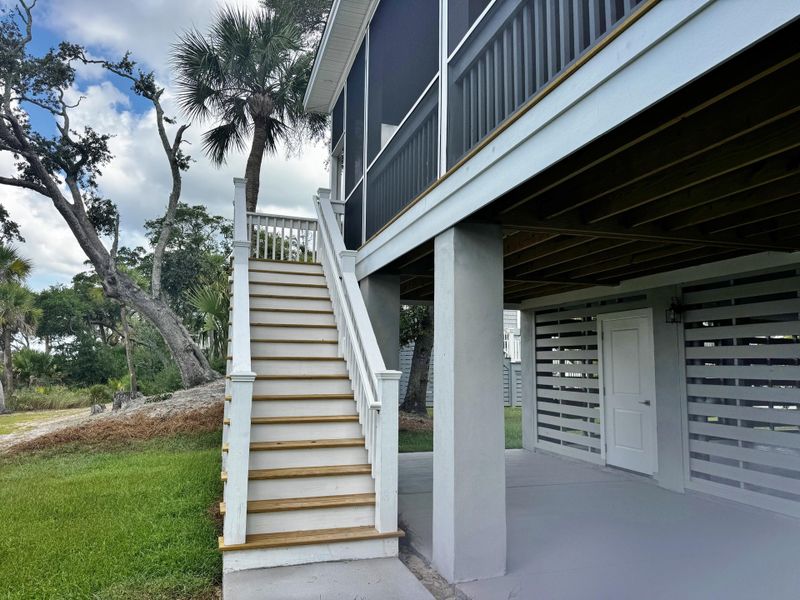 Exterior details and patio area of a home in , Edisto Island (Image 37). Exterior details and patio area of a home in , Edisto Island (Image 37).