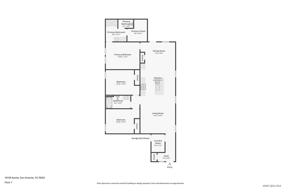 2D floor plan layout of this home in Applewood, San Antonio, TX (Image 3).