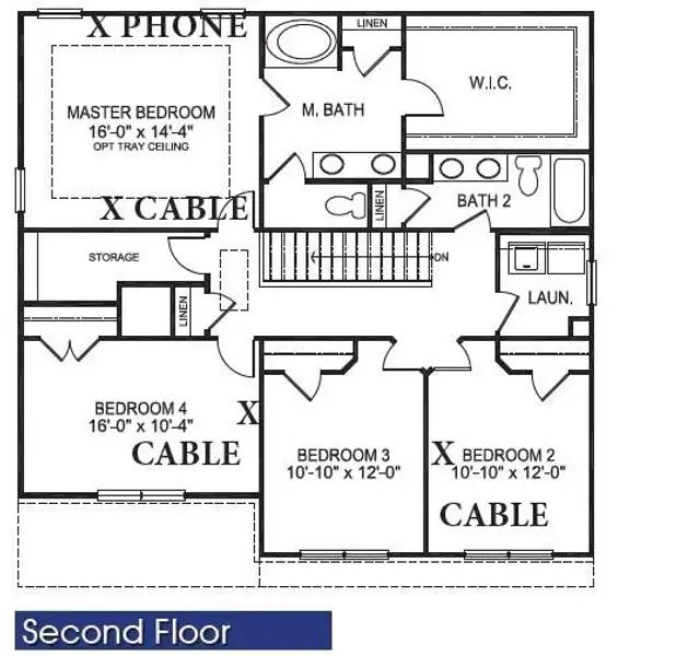 2D floor plan layout of this home in Thunder Ridge, Dawsonville, GA (Image 5).