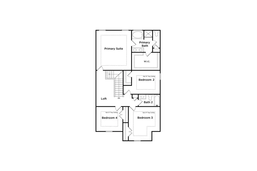 2D floor plan layout of this home in Enclave at Evergreen, Fairburn, GA (Image 4). 2D floor plan layout of this home in Enclave at Evergreen, Fairburn, GA (Image 4).