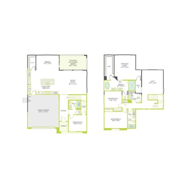2D floor plan layout of this home in Waterston Central, Gilbert, AZ (Image 4).