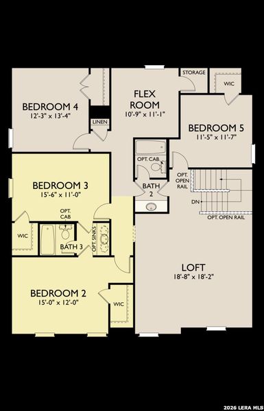 2D floor plan layout of this home in Nopal Valley, San Antonio, TX (Image 3).