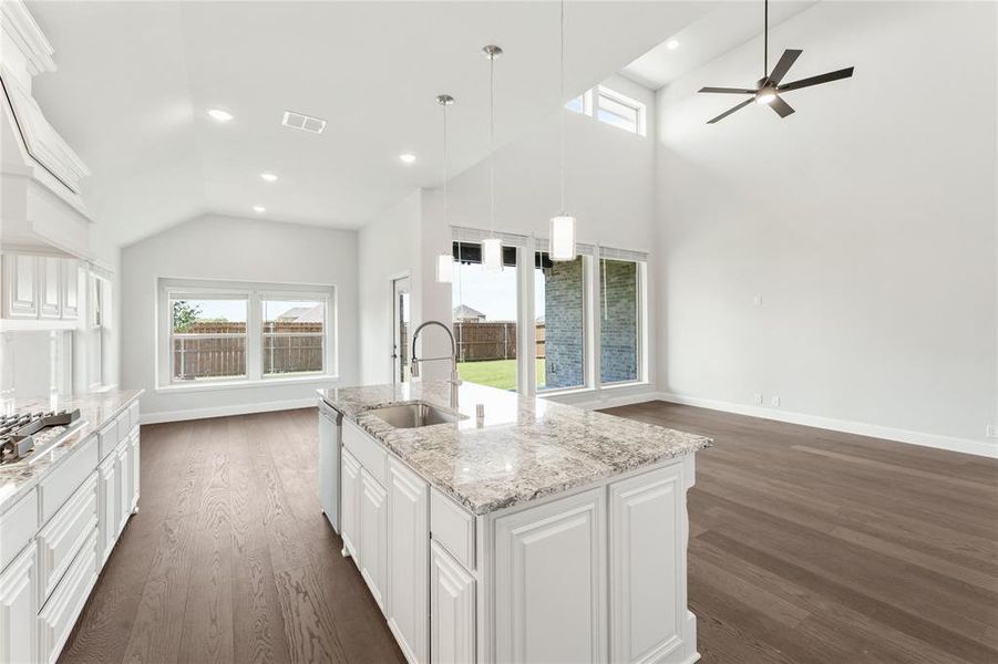 Furnished interior view inside a new home in Chaparral Park, Oak Point (Image 9). Furnished interior view inside a new home in Chaparral Park, Oak Point (Image 9).