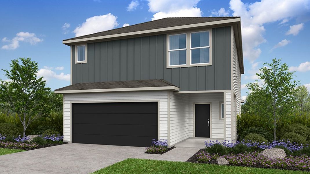 Representative exterior photo of a completed home built from the Osprey by Taylor Morrison in Longview 40s, Del Valle, TX (Image 20). Representative exterior photo of a completed home built from the Osprey by Taylor Morrison in Longview 40s, Del Valle, TX (Image 20).