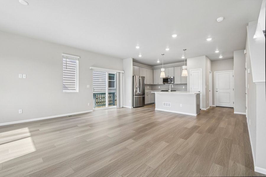 Spacious, unfurnished interior of a new home in Woodrose at Painted Prairie, Aurora (Image 9). Spacious, unfurnished interior of a new home in Woodrose at Painted Prairie, Aurora (Image 9).