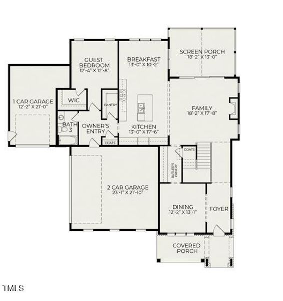 Bristol English Cotttage Floor Plan 1st