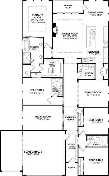 The Warren floor plan by K. Hovnanian Homes. 1st Floor shown. *Prices, plans, dimensions, features, specifications, materials, and availability of homes or communities are subject to change without notice or obligation.