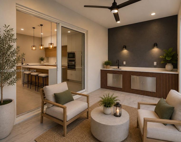 Furnished interior view inside a new home in , Cape Coral (Image 11). Furnished interior view inside a new home in , Cape Coral (Image 11).