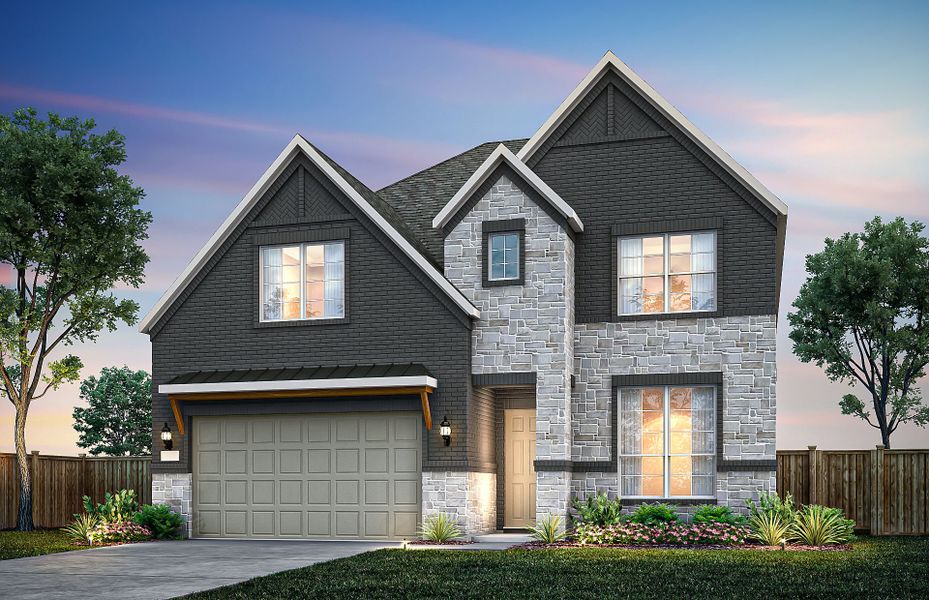 Representative exterior photo of a completed home built from the Hillsboro by Pulte Homes in Saddleback at Santa Rita Ranch, Liberty Hill, TX (Image 4). Representative exterior photo of a completed home built from the Hillsboro by Pulte Homes in Saddleback at Santa Rita Ranch, Liberty Hill, TX (Image 4).