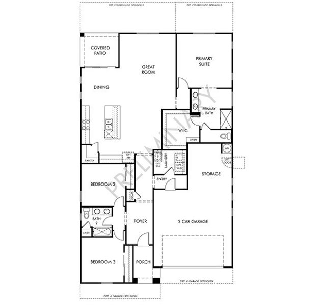 2D floor plan layout for the Dove by Meritage Homes in Houghton Reserve - Esplanade, Tucson, AZ (Image 3). 2D floor plan layout for the Dove by Meritage Homes in Houghton Reserve - Esplanade, Tucson, AZ (Image 3).