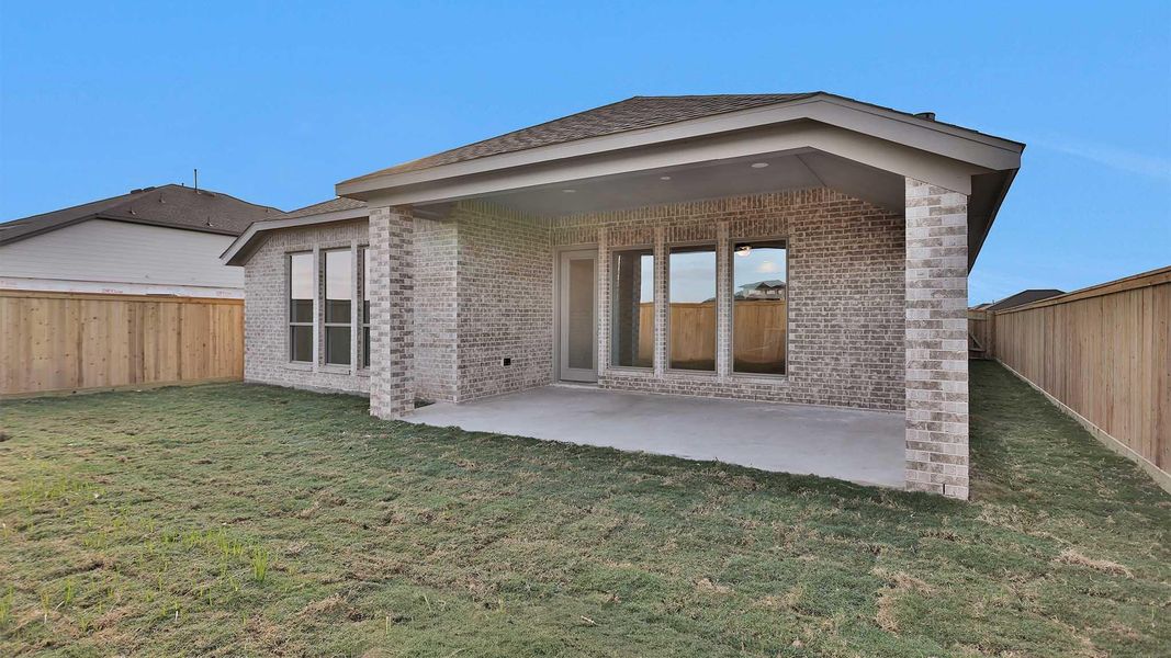 Exterior details and patio area of a home in Bridgeland 50', Cypress (Image 4). Exterior details and patio area of a home in Bridgeland 50', Cypress (Image 4).