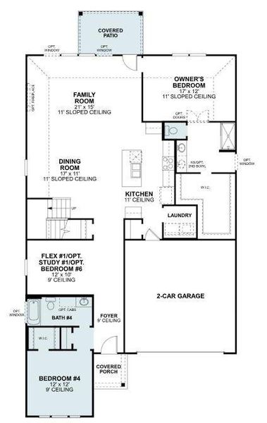 2D floor plan layout of this home in Woodstone, Providence Village, TX (Image 3).