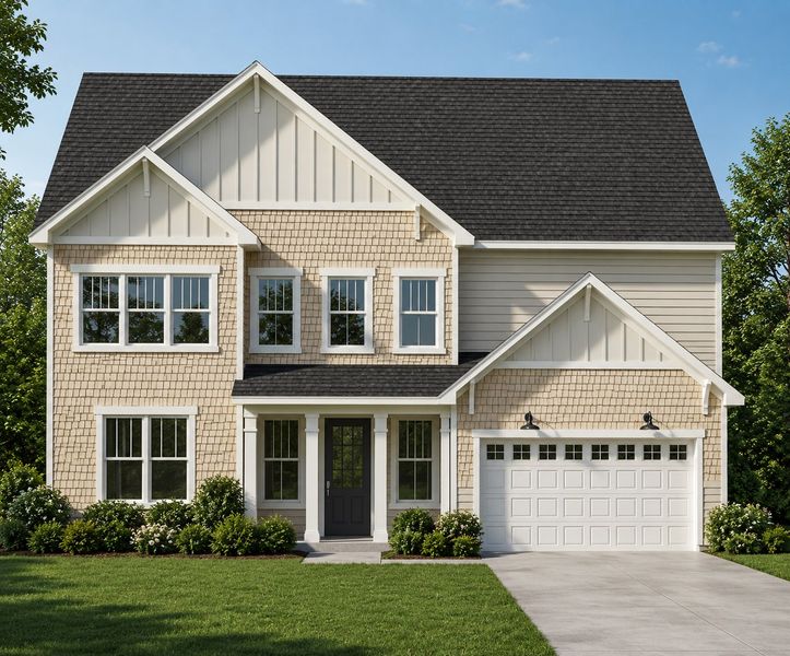 Representative exterior photo of a completed home built from the Harper by Acrew Homes in Farmstead, Winterville, NC (Image 4).