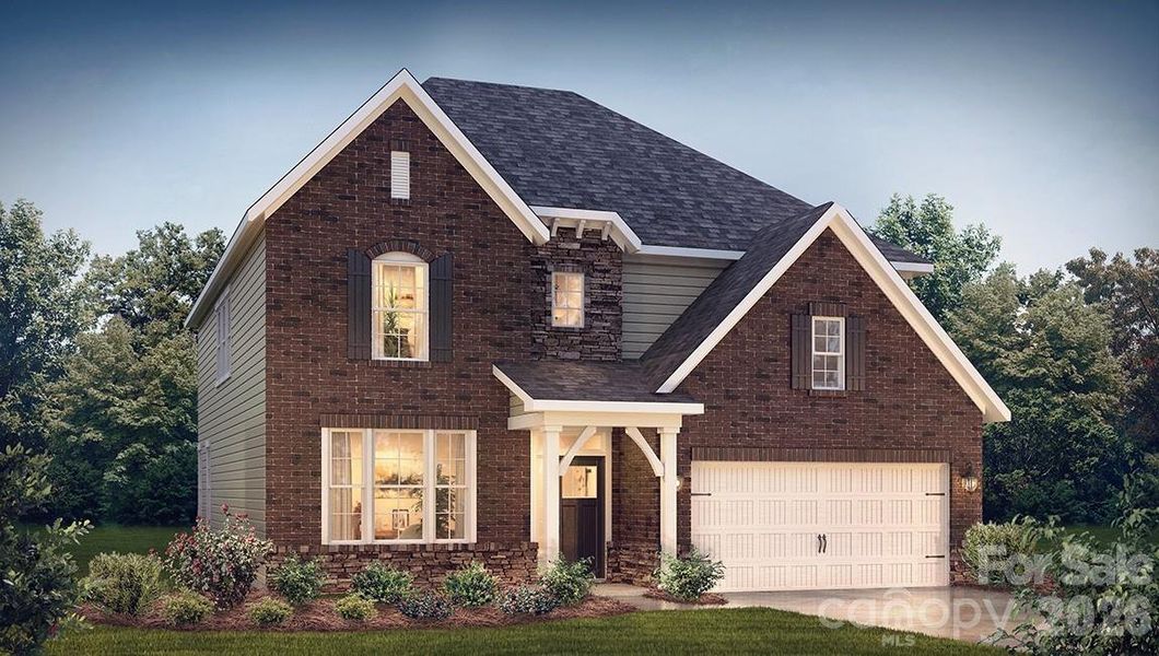 Front exterior of a new home in Sanctuary at Southgate, Indian Trail, NC, highlighting curb appeal (Image 1). Front exterior of a new home in Sanctuary at Southgate, Indian Trail, NC, highlighting curb appeal (Image 1).