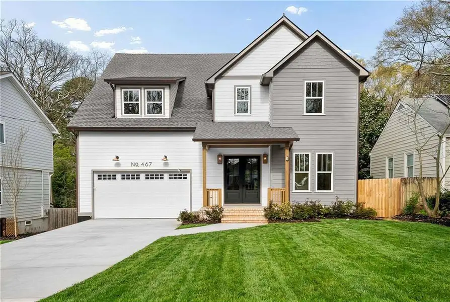 Front exterior of a new home in , Atlanta, GA, highlighting curb appeal (Image 2). Front exterior of a new home in , Atlanta, GA, highlighting curb appeal (Image 2).
