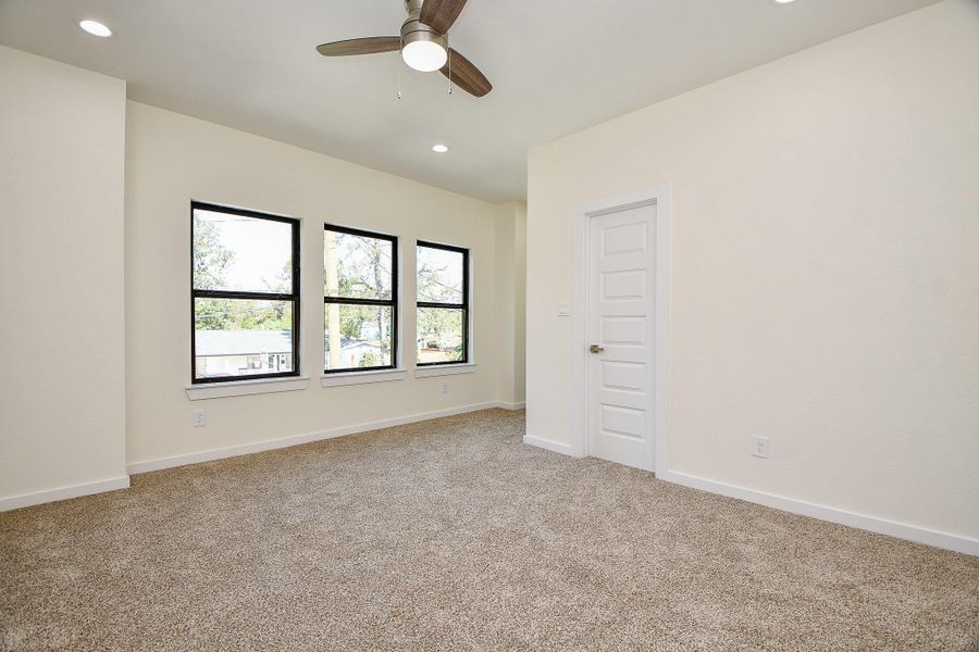 The second of the secondary bedrooms, this room boasts a neutral palette of carpets and walls and ample closet space. The second of the secondary bedrooms, this room boasts a neutral palette of carpets and walls and ample closet space.