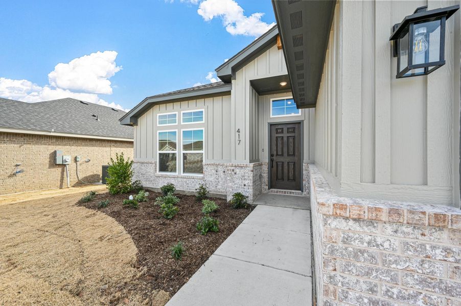 Representative exterior photo of a completed home built from the Hanover by Cheldan Homes in Craftsmen's Corner, Cleburne, TX (Image 24).