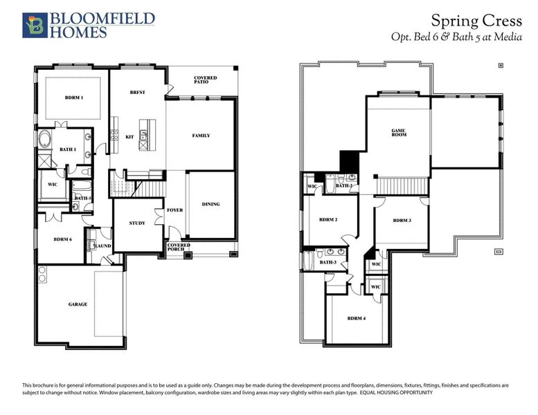 Spring Cress Opt Bed 6 & Bath 5 at Media Floor Plan