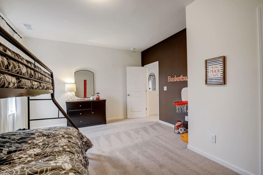 The Palmer- Bedroom 3. The sample image is a staged model, to be used for illustrative purposes only. Upgrades, options, and colors will vary. The Palmer- Bedroom 3. The sample image is a staged model, to be used for illustrative purposes only. Upgrades, options, and colors will vary.