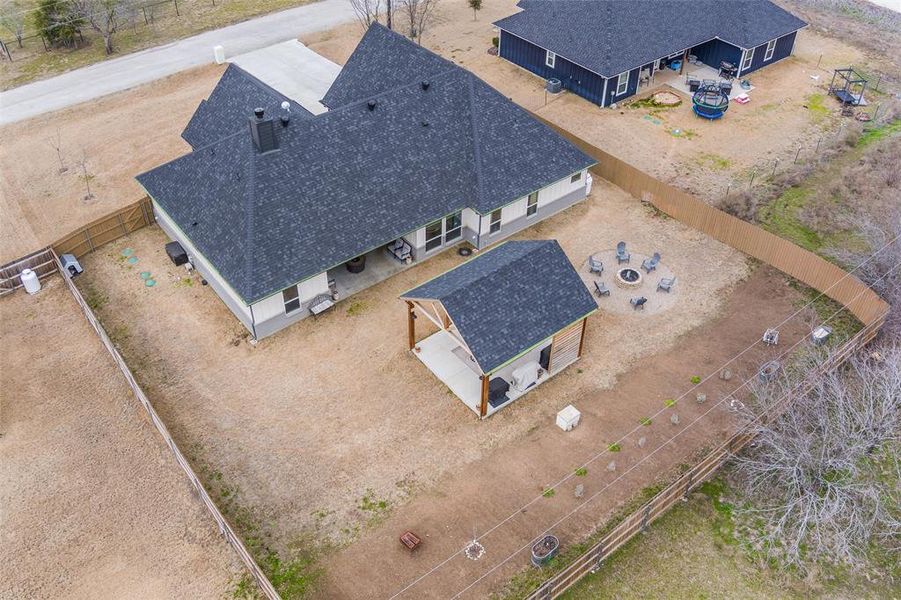 Birds eye view of property