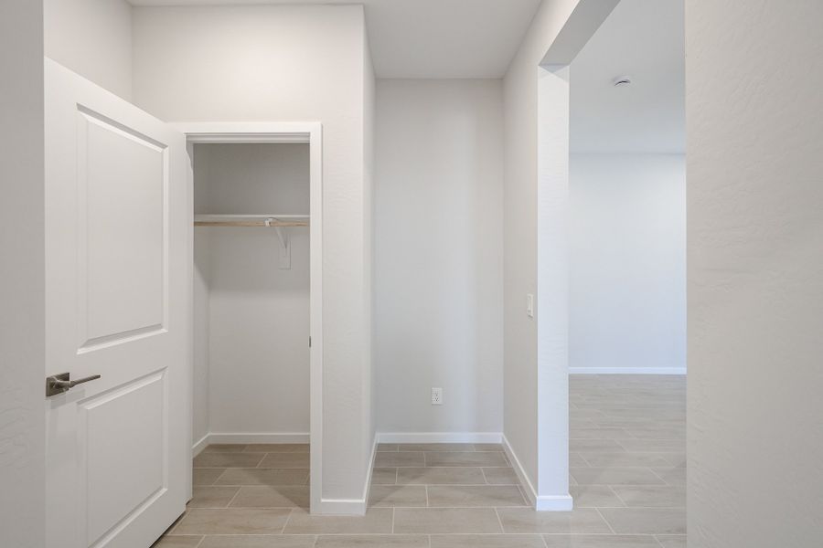 A room with white doors.