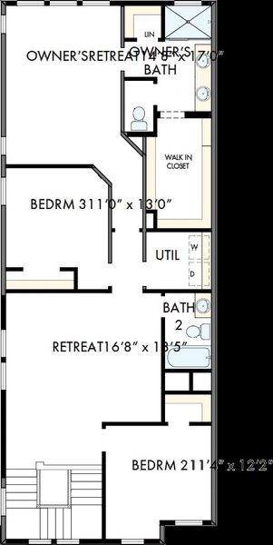 2D floor plan layout of this home in Painted Tree Woodland West – Cottages, McKinney, TX (Image 3). 2D floor plan layout of this home in Painted Tree Woodland West – Cottages, McKinney, TX (Image 3).