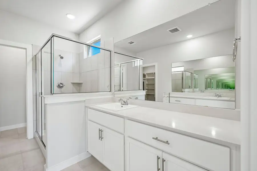 Primary Bathroom in the Wimbledon home plan by Trophy Signature Homes
