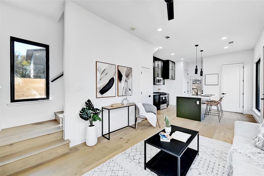 Living room featuring light hardwood / wood-style floors