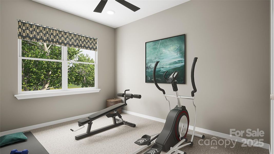 Secondary Bedroom or Home Gym. *Virtual Rendering | Actual Finishes, Structural Selections, and Orientation May Vary. Secondary Bedroom or Home Gym. *Virtual Rendering | Actual Finishes, Structural Selections, and Orientation May Vary.