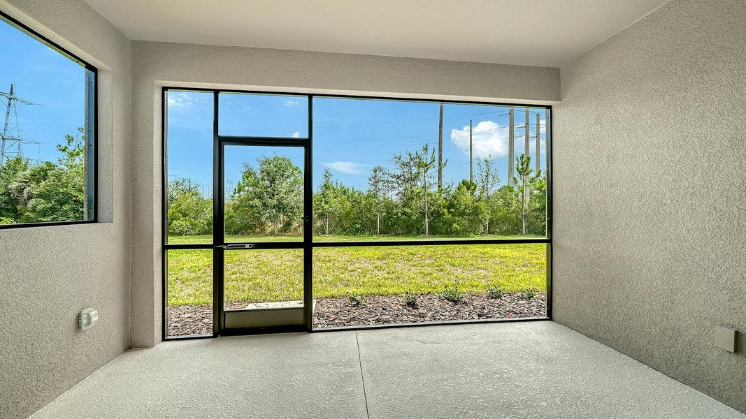Exterior details and patio area of a home in Vicenza Real Estate and Homes for Sale in North Venice, FL - Neal Communities, Venice (Image 21).