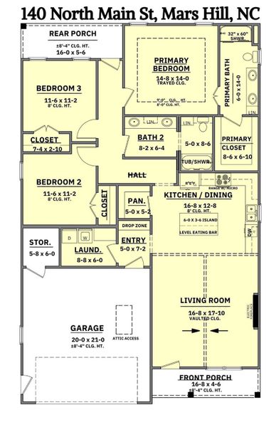 2D floor plan layout of this home in , Mars Hill, NC (Image 3).
