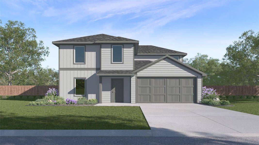 Front exterior of a new home in China Grove, China, TX, highlighting curb appeal (Image 1). Front exterior of a new home in China Grove, China, TX, highlighting curb appeal (Image 1).