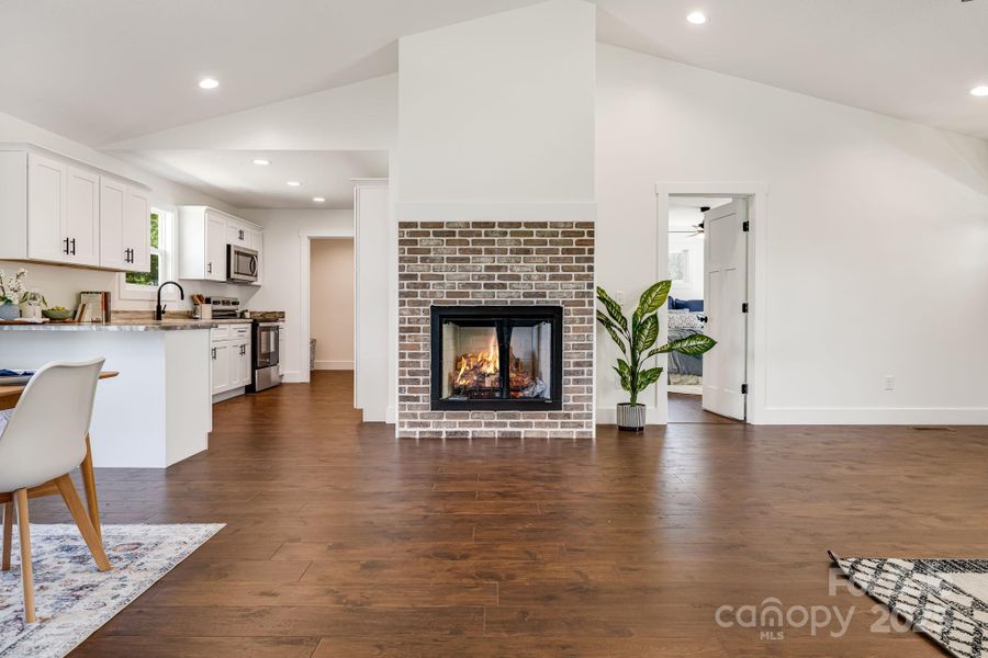 Gas log Fireplace - Open Concept plan