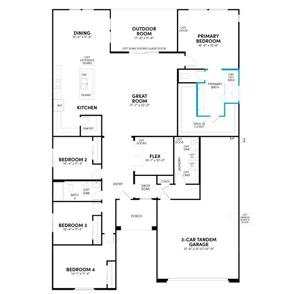 2D floor plan layout for the Lily Phase 2b by Brookfield Residential in Mariposa at Blossom Rock, Apache Junction, AZ (Image 23). 2D floor plan layout for the Lily Phase 2b by Brookfield Residential in Mariposa at Blossom Rock, Apache Junction, AZ (Image 23).