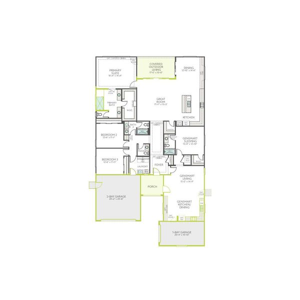 2D floor plan layout of this home in Abel Ranch, Goodyear, AZ (Image 4).