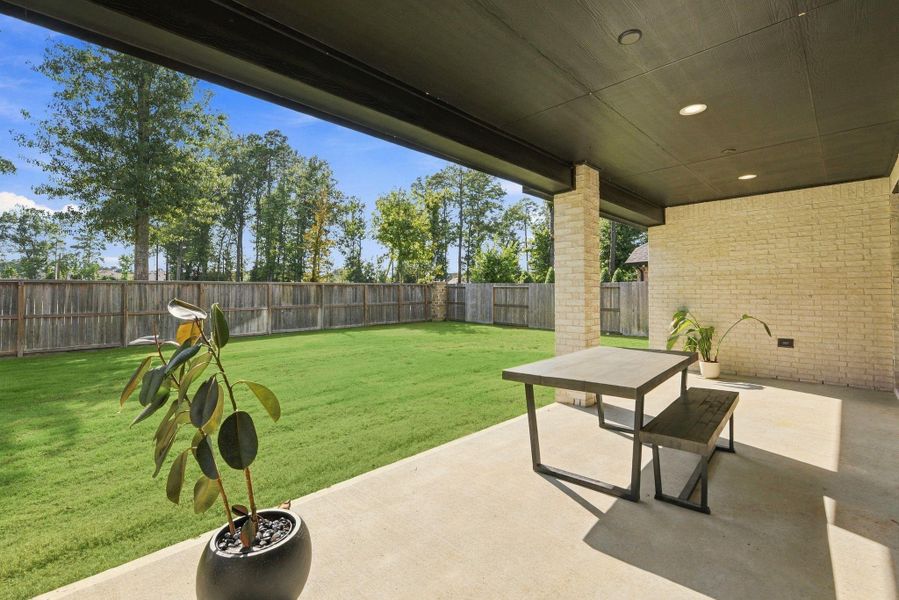 Exterior details and patio area of a home in The Highlands, Porter (Image 25).