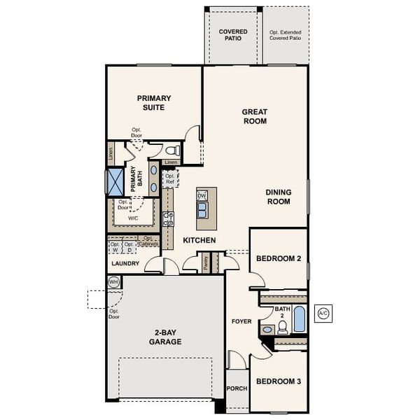 2D floor plan layout of this home in Skyline Village, San Tan Valley, AZ (Image 3).