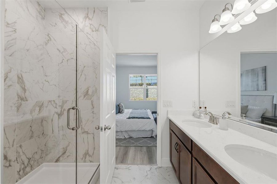 Furnished interior view inside a new home in Park View at the Hills, Minneola (Image 25).