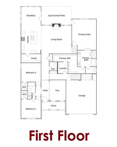 2D floor plan layout of this home in Ponderosa Farms Reserve, Gainesville, GA (Image 6).