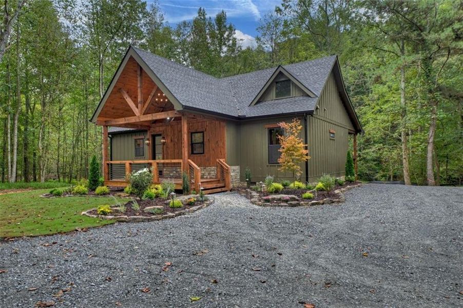Front exterior of a new home in , Ellijay, GA, highlighting curb appeal (Image 24).